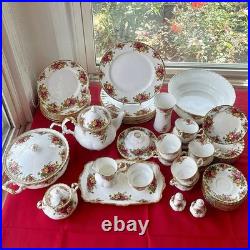 Royal Albert Old Country Roses 51 Pc Dinner Tea Set 1962 England Bone China VTG