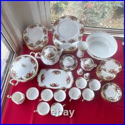 Royal Albert Old Country Roses 51 Pc Dinner Tea Set 1962 England Bone China VTG