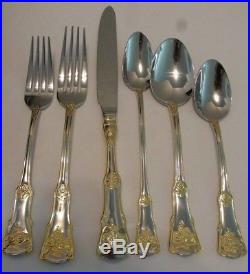 Royal Albert Old Country Roses 56 pc FLATWARE SET + BOX Stainless Gold Mint