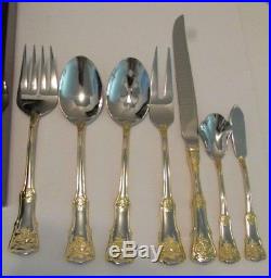 Royal Albert Old Country Roses 56 pc FLATWARE SET + BOX Stainless Gold Mint