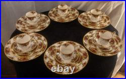 Royal Albert Old Country Roses 5 Pc Place Setting Vintage Floral England Lot (6)