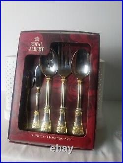 Royal Albert Old Country Roses 5 Serving Pieces Stainless Flatware