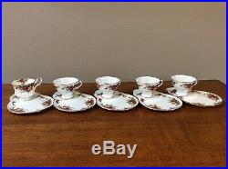 Royal Albert Old Country Roses 5 Tennis Plates and Teacups EUC