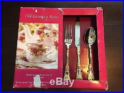 Royal Albert Old Country Roses 65 Piece Flatware Set 18/10 Service for 12 NEW