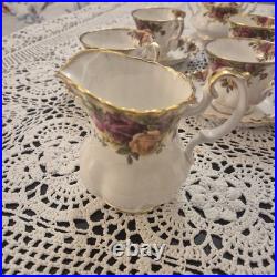 Royal Albert Old Country Roses 6 Cups with Saucers, Sugar Bowl & Dairy Bowl