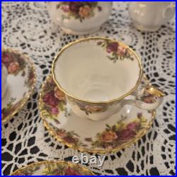 Royal Albert Old Country Roses 6 Cups with Saucers, Sugar Bowl & Dairy Bowl