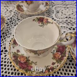 Royal Albert Old Country Roses 6 Cups with Saucers, Sugar Bowl & Dairy Bowl