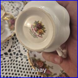Royal Albert Old Country Roses 6 Cups with Saucers, Sugar Bowl & Dairy Bowl
