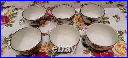 Royal Albert Old Country Roses 6 Ice Cream Bowls. 4 Inches