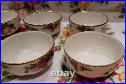 Royal Albert Old Country Roses 6 Ice Cream Bowls. 4 Inches