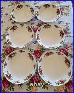 Royal Albert Old Country Roses 6 Pasta Dishes Used