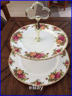 Royal Albert Old Country Roses 6 Piece Coffee Tea Tray Sugar Creamer Trivet Set