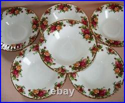 Royal Albert Old Country Roses 6 Rimmed Soup / Pasta Dishes, English 1st Quality