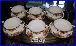 Royal Albert Old Country Roses (6) two handles Cream Soup Bowl England