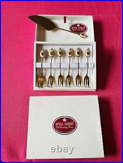 Royal Albert Old Country Roses 6 x Dessert/Cake Forks & Cake Cutter