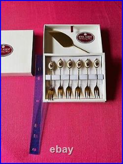 Royal Albert Old Country Roses 6 x Dessert/Cake Forks & Cake Cutter