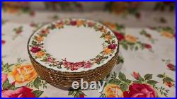 Royal Albert Old Country Roses 8 Christmas Wreath Salad Plates Htf