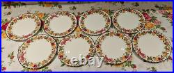 Royal Albert Old Country Roses 8 Christmas Wreath Salad Plates Htf