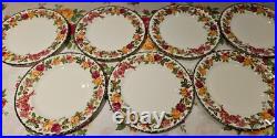 Royal Albert Old Country Roses 8 Christmas Wreath Salad Plates Htf