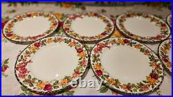 Royal Albert Old Country Roses 8 Christmas Wreath Salad Plates Htf