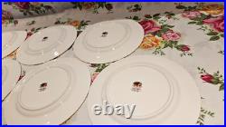 Royal Albert Old Country Roses 8 Christmas Wreath Salad Plates Htf