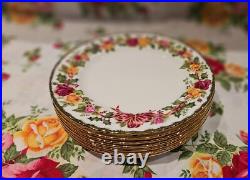 Royal Albert Old Country Roses 8 Christmas Wreath Salad Plates Htf