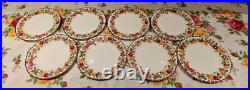 Royal Albert Old Country Roses 8 Christmas Wreath Salad Plates Htf