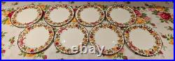 Royal Albert Old Country Roses 8 Christmas Wreath Salad Plates Htf