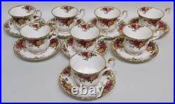 Royal Albert Old Country Roses 8 Coffee/Tea Cups & Saucers ©1963 England Bone Royal Albert Old Country Roses 8 Coffee/Tea Cups & Saucers ©1963 England Bone