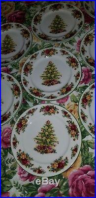 Royal Albert Old Country Roses 8 Salad Accents Plates Christmas