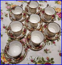 Royal Albert Old Country Roses 8 Tea Cup And Saucers