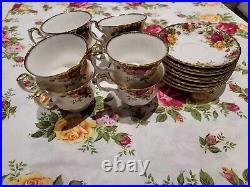 Royal Albert Old Country Roses 8 Tea Cup And Saucers