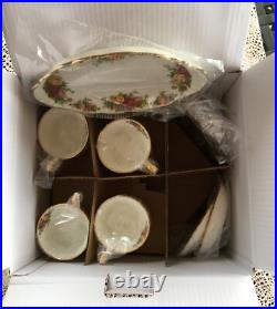 Royal Albert Old Country Roses 9 Pc Completer Tea Set-teacups-saucers-tray/plate