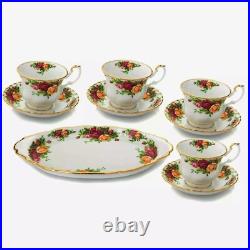 Royal Albert Old Country Roses 9 Pc Completer Tea Set-teacups-saucers-tray/plate