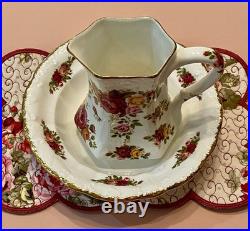 Royal Albert Old Country Roses Basin Bowl Fenton China Water Pitcher Ewer Set