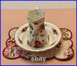 Royal Albert Old Country Roses Basin Bowl Fenton China Water Pitcher Ewer Set
