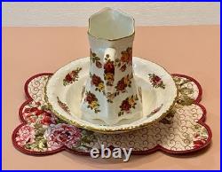 Royal Albert Old Country Roses Basin Bowl Fenton China Water Pitcher Ewer Set