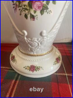 Royal Albert Old Country Roses Basketweave Vase 12@ Retired Bone China