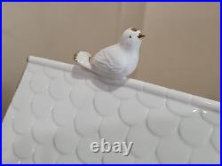 Royal Albert Old Country Roses Bird House Cookie Jar Canister Bird on top 24 Kt