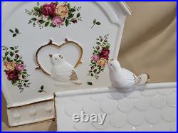 Royal Albert Old Country Roses Bird House Cookie Jar Canister Bird on top 24 Kt