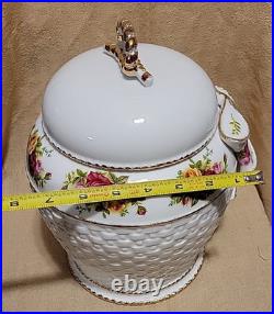 Royal Albert Old Country Roses Biscuit Cookie Jar Signed Numbered Barrel Basket