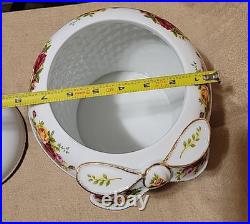 Royal Albert Old Country Roses Biscuit Cookie Jar Signed Numbered Barrel Basket