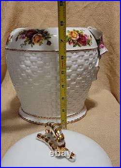 Royal Albert Old Country Roses Biscuit Cookie Jar Signed Numbered Barrel Basket