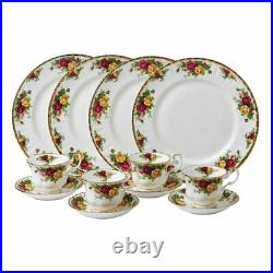 Royal Albert Old Country Roses Bone China 12 Piece Dinnerware Set, Service for 4