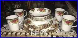 Royal Albert Old Country Roses Bone China 4 Piece Place Setting Service for 4