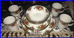 Royal Albert Old Country Roses Bone China 4 Piece Place Setting Service for 4