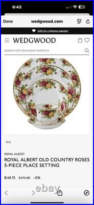 Royal Albert Old Country Roses Bone China 5 Piece Setting England 1962 Vintage