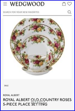 Royal Albert Old Country Roses Bone China 5 Piece Setting England 1962 Vintage