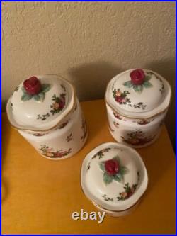 Royal Albert Old Country Roses Bone China Canister Set of 3 NEW with Original Box