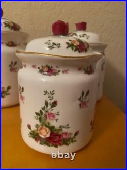 Royal Albert Old Country Roses Bone China Canister Set of 3 NEW with Original Box